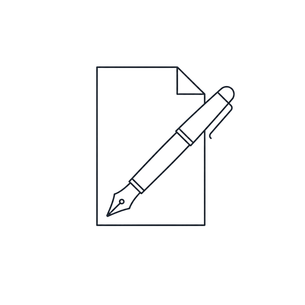 PDF Atelier logo: a sheet of paper with a pen